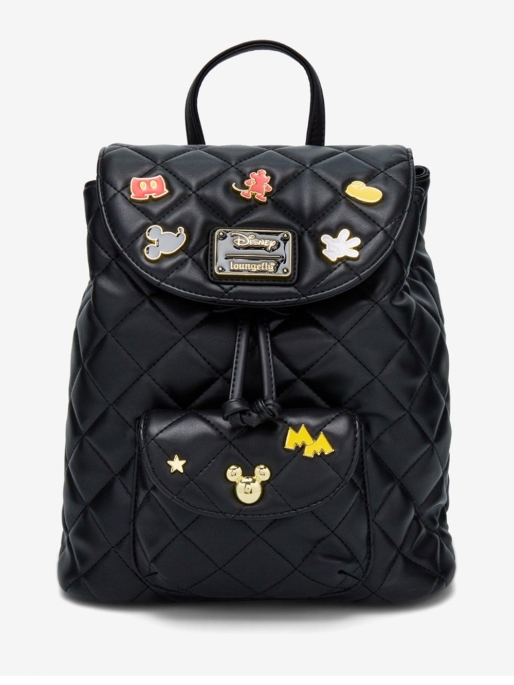 NWT Loungefly Disney Black Quilted Mickey Mouse Pin Backpack